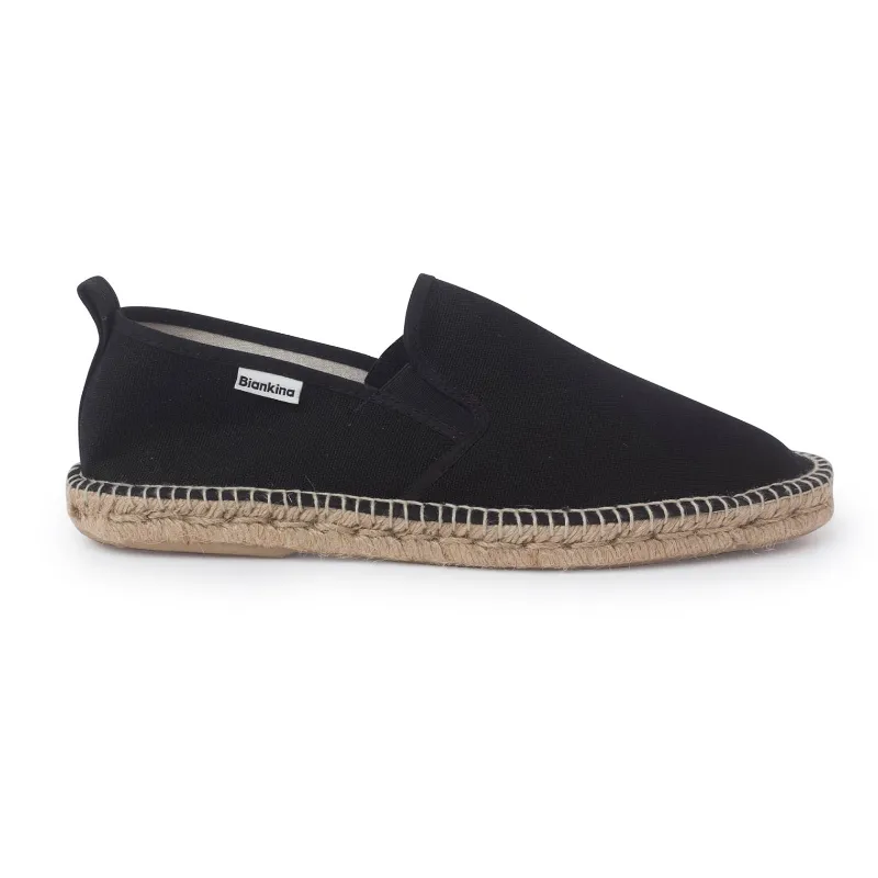 BIANKINA Montpellier Eco Friendly Vegan Slip on Espadrilles in Black