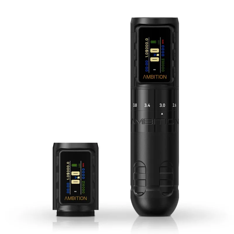 Ambition Tattoo Paco Wireless Tattoo Pen Machine with LED display and multiple stroke options