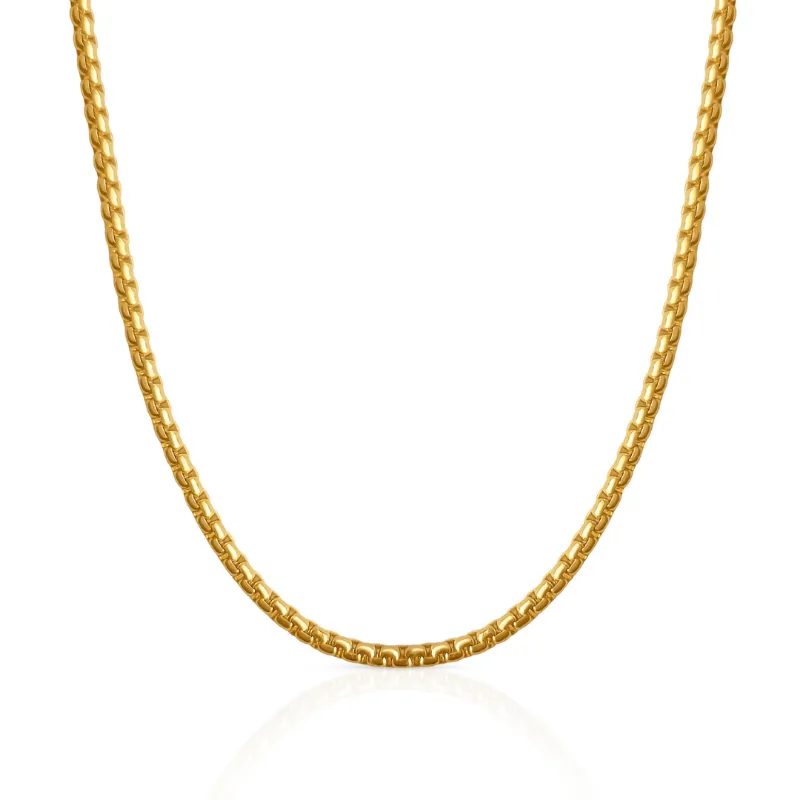 DORSYA Barcelona Chain Necklace in textured 18K gold-plated stainless steel with charm compatibility