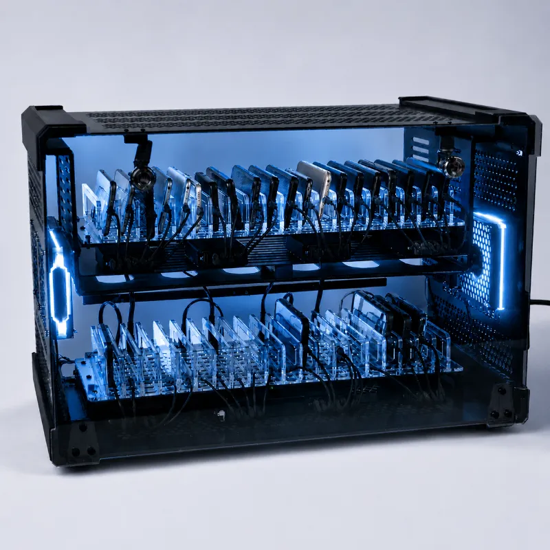 MOS Equipment Mission Darkness ChargeChamber stackable forensic device charging cabinet