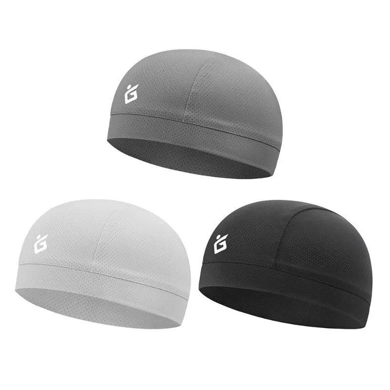 PUPU Sports Cooling Skull Cap Breathable Sweat Wicking Cycling Running Hat in black