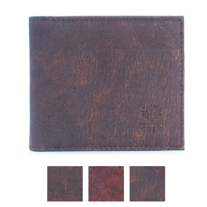 Corkadia Brown Cork Men's Wallet with Box Packaging shown in brown cork leather