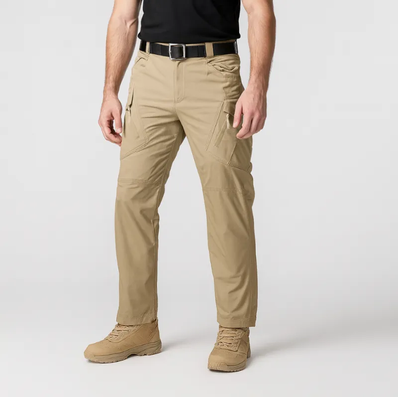 Falour Men's Lightweight Quick-Dry Stretch Cargo Pants showing multiple pocket design