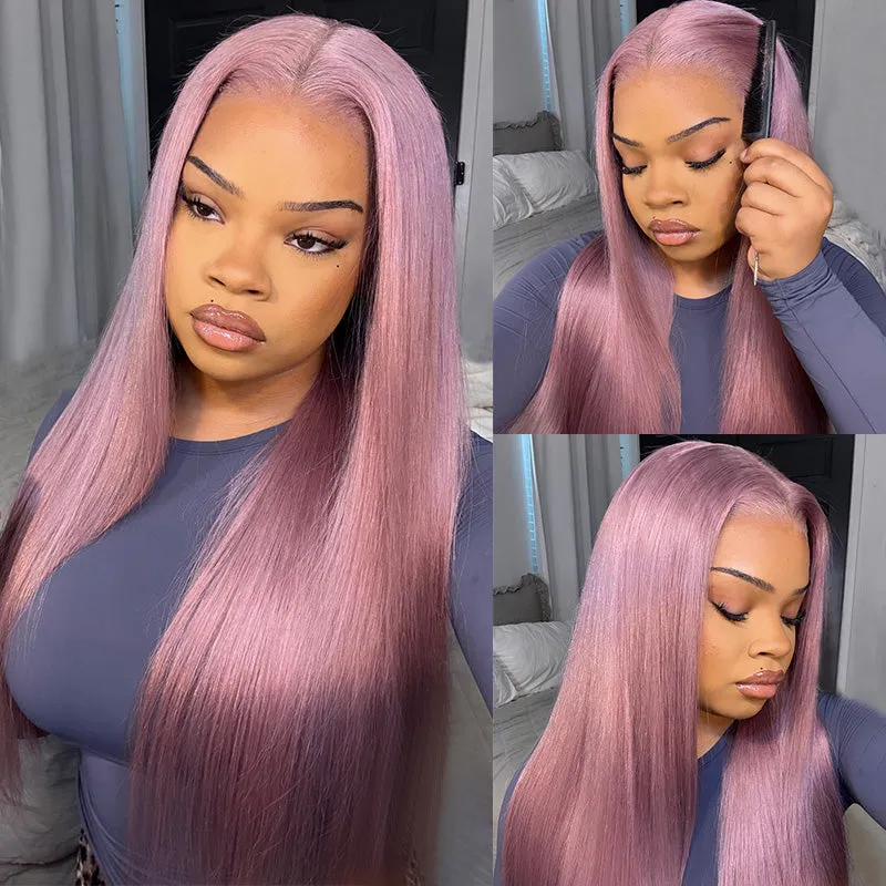 Megalook 13x6 Three-Go ash purple glueless lace frontal wig with drawstring