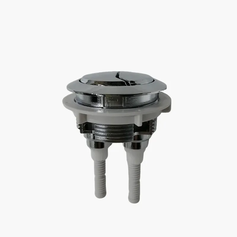 HOROW Dual Flush Button Model 8737-02-04 for T0337W Toilet, chrome button mounted on a toilet tank