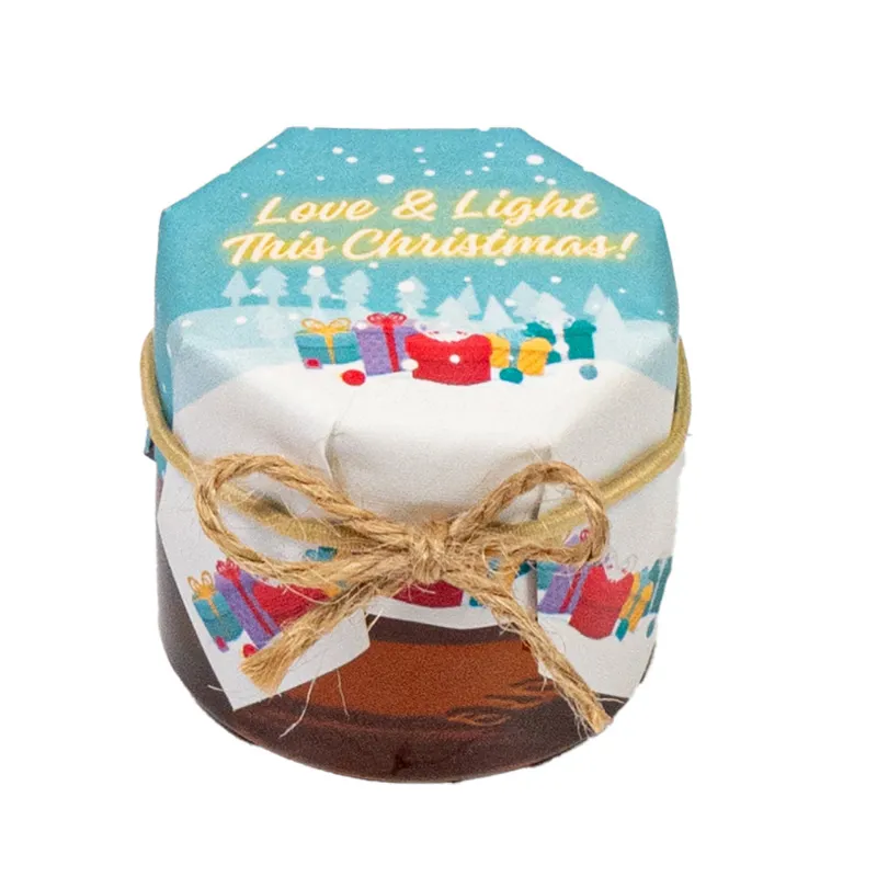 HoneySpree Christmas Love, mini honey jar in festive holiday packaging and wrapper