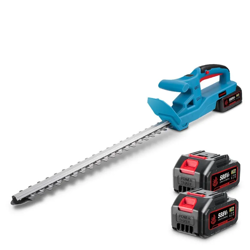 NewBeny 3000W 20 Inch Cordless Hedge Trimmer in use on tall hedge