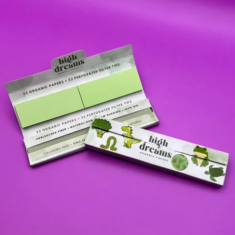 High Dreams Green Rolling Papers, king size organic unbleached rolling papers in green packaging