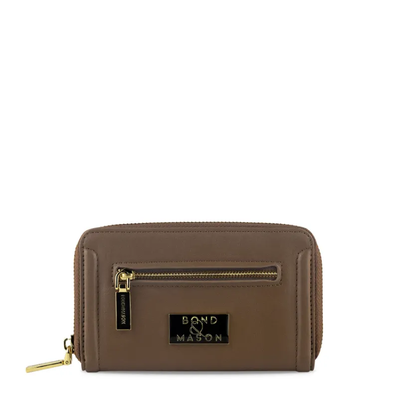 Bond & Mason The Kendra Wallet shown as a vegan leather wallet for cards and cash
