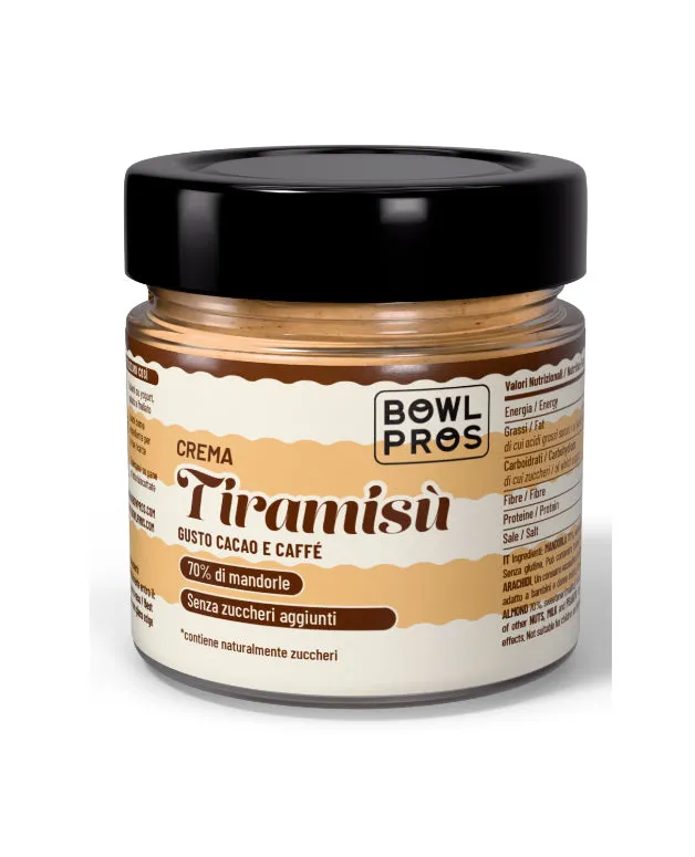 Vegaliano Tiramisu Spread jar, rich brown creamy spread