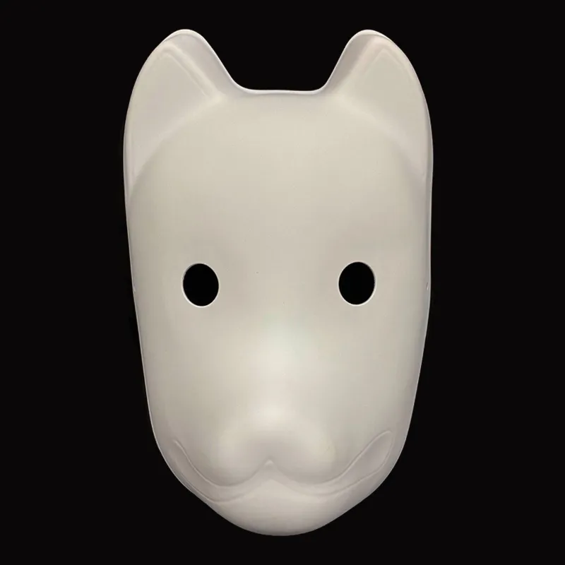 Foxtume Blank Kitsune Mask in white hard plastic ready for painting