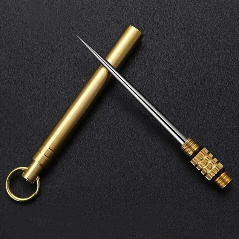 PUPU Sports Titanium EDC Toothpick Multi Tool Portable Reusable Keychain Pry Tool in natural titanium finish
