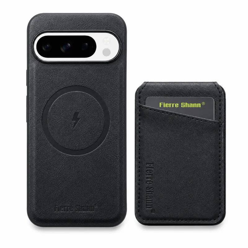 The Pixel Case Detachable Leather Wallet Case For Pixel Series showing magnetic wallet attachment