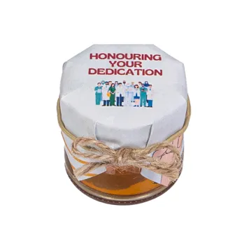 HoneySpree Dedication mini honey jar with golden honey