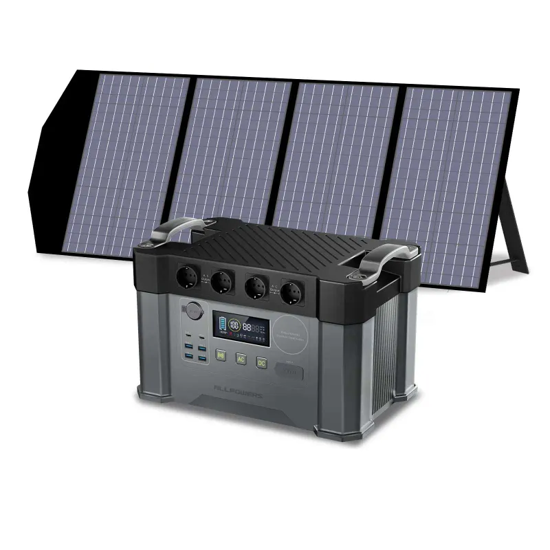ALLPOWERS ES Generador Solar 2000W S2000 with SP029 140W solar panel for outdoor power