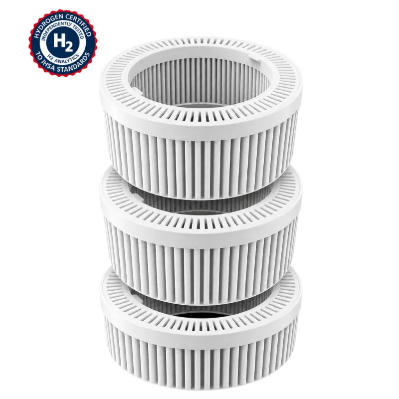 Piurify 3-Pack Filter For Hydrogen Pitcher, three white replacement filter cartridges