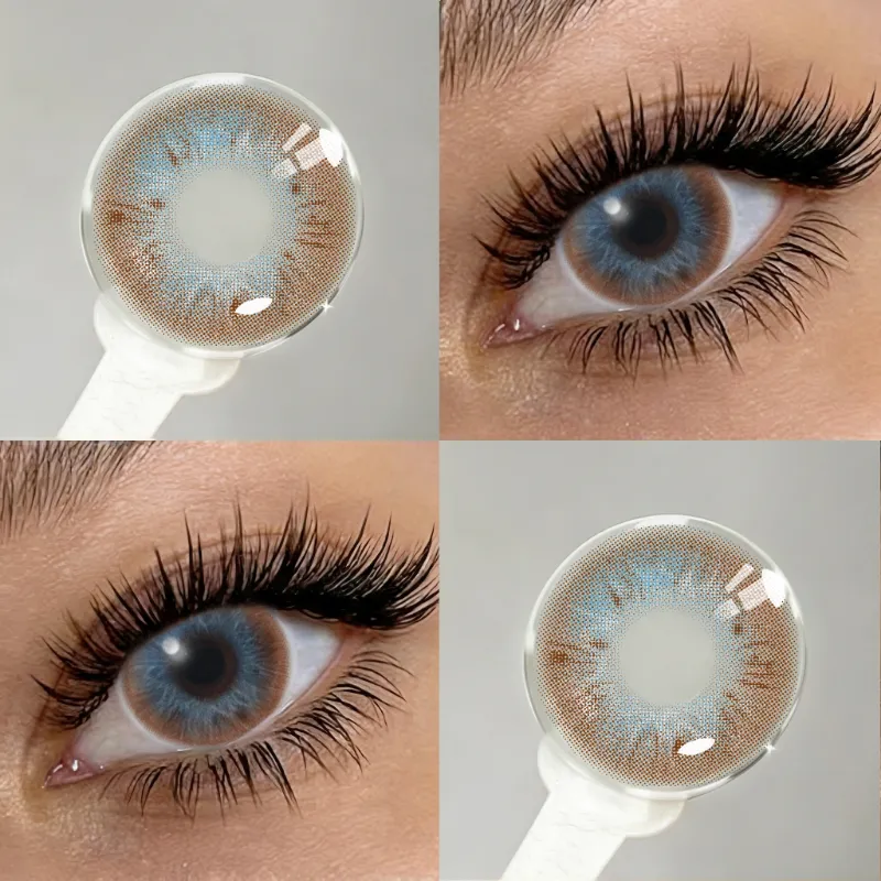 EYESFAV Bloomora Blue | 6 Months luminous aurora blue colored contact lenses