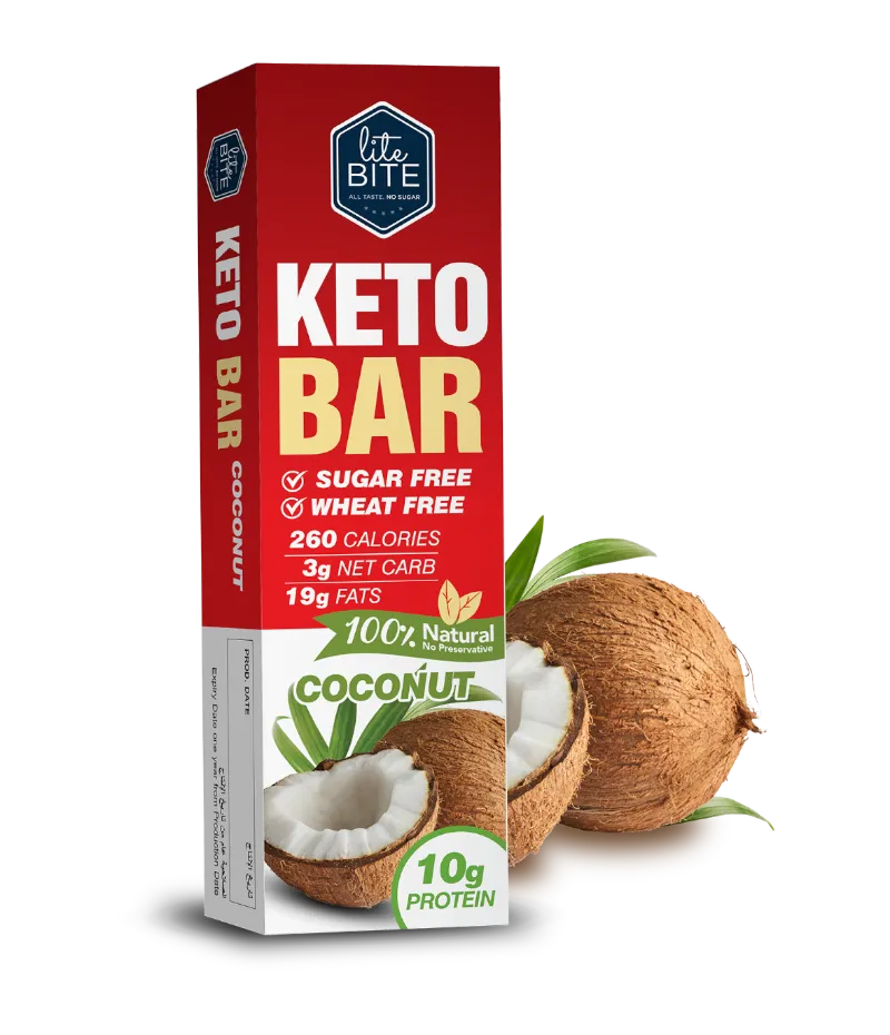 LiteBite Egypt KETO Coconut protein bar with coconut, peanuts, and cashew blend