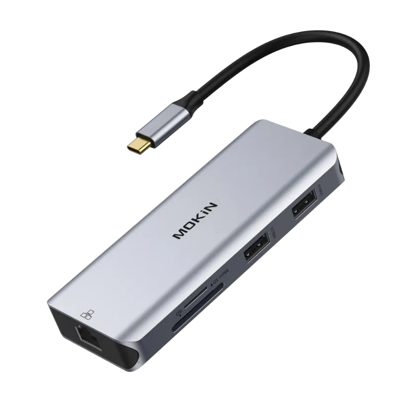 MOKiN 9 IN 1 USB-C Dual HDMI Adapter With Triple Display hub with multiple ports