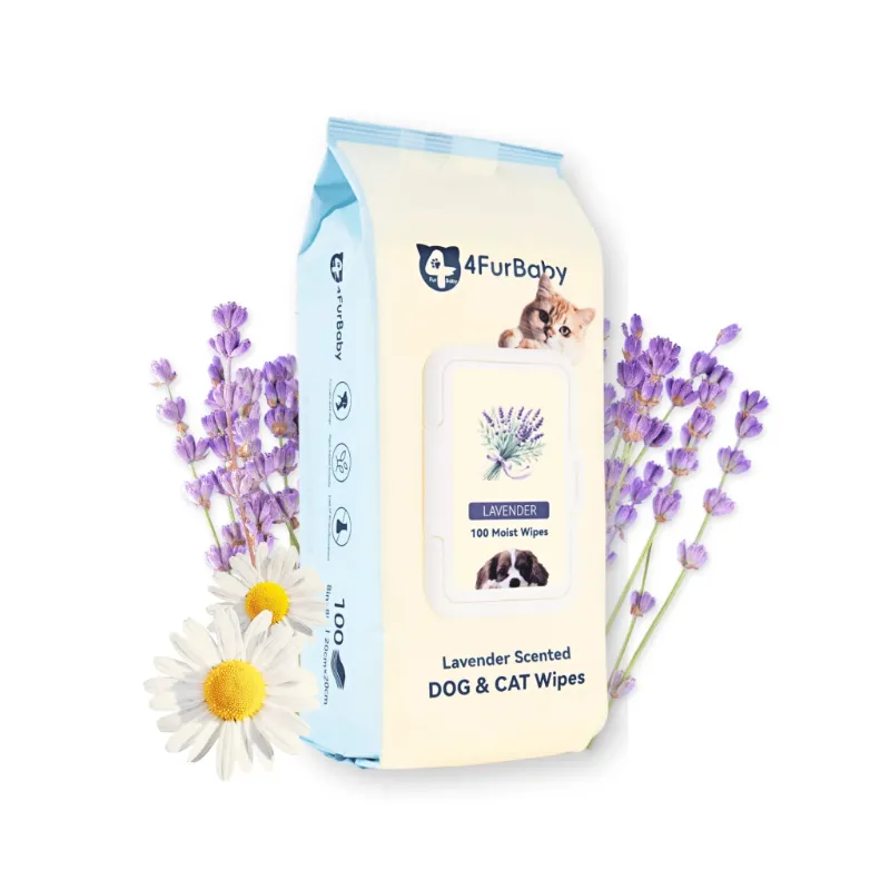 4FurBaby 100 counts Extra-Thick Plant Wipes Premium 100% Plant-Based & Compostable Pet Grooming Wipes
