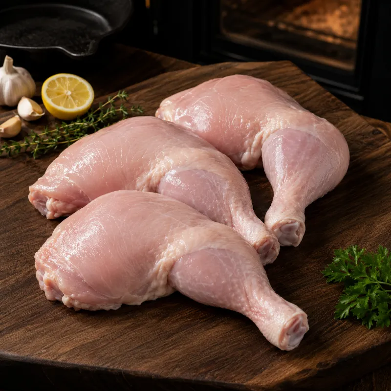 Halal World Depot Crescent Foods Chicken Leg Quarters, skinless dark meat portions