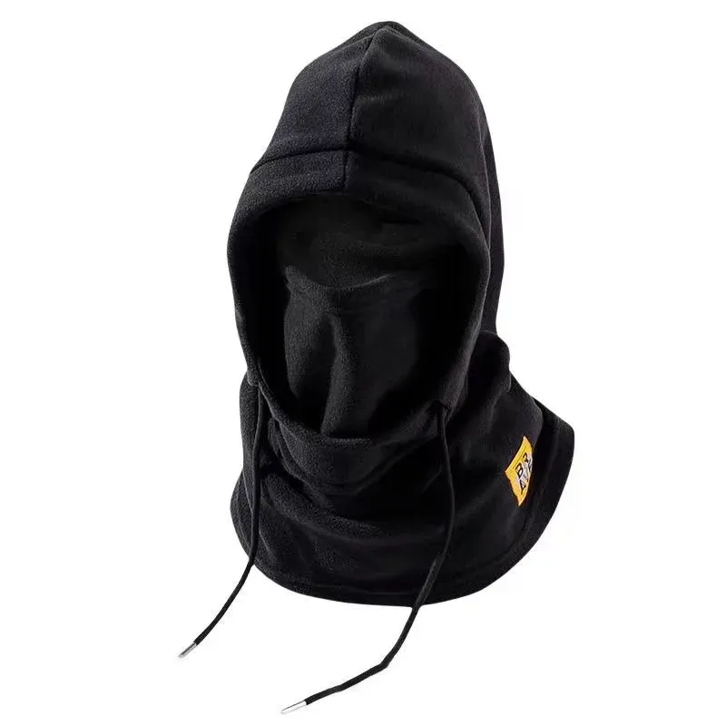 PUPU Sports 3-in-1 Winter Balaclava Ski Mask Windproof Fleece Hat with Face Mask & Neck Gaiter shown worn as full face coverage