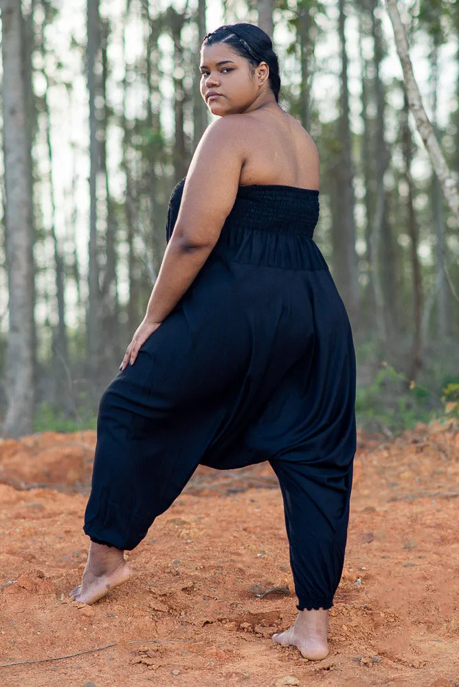 Hippie Pants Plus Size Black Classic Pants, black harem pants