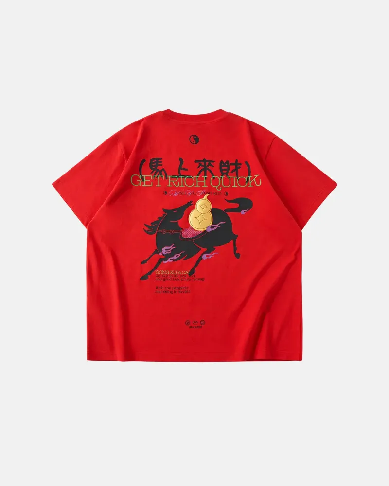 INFLATION Fortune Incoming t-shirt with retro graphic print and raglan sleeves in oversized fit
