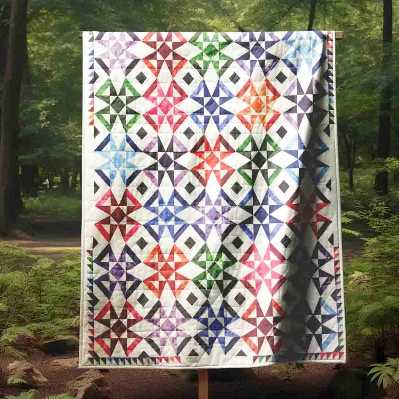 Boho Blanket Grandma's Bouquet Quilt Pattern, cover showing the bouquet quilt design