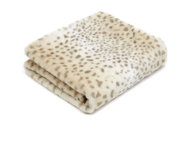 Found My Animal Cheetah Blanket, soft mink pet blanket in cheetah print laid flat