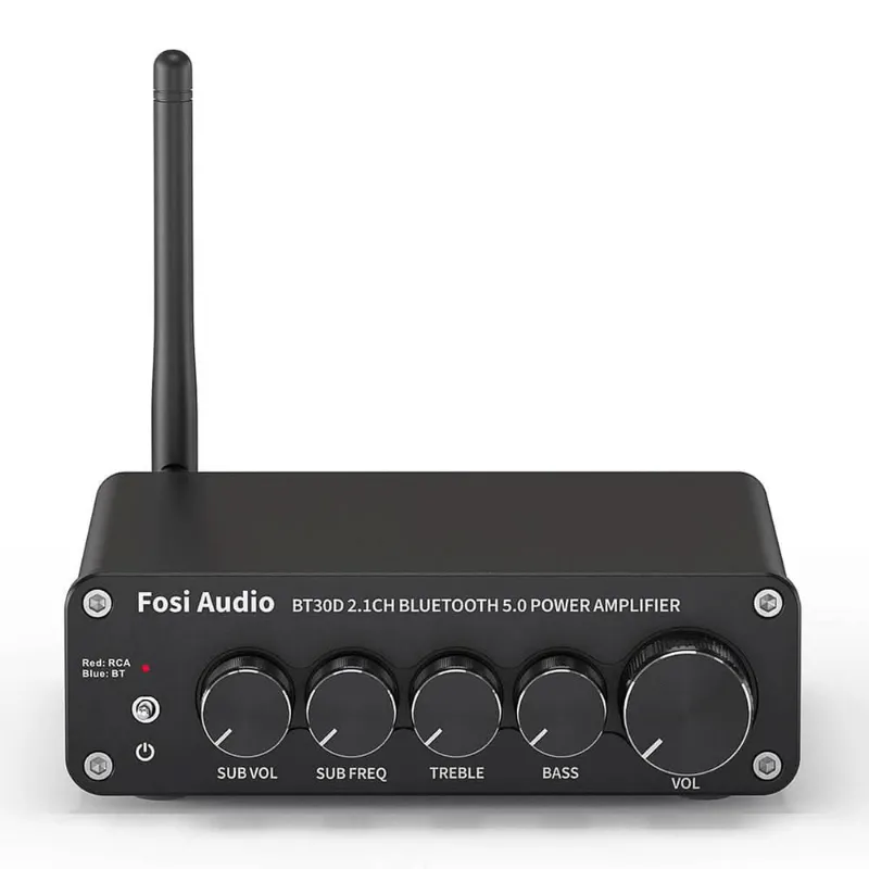 Fosi Audio BT30D Bluetooth 2.1 CH Power Amplifier with subwoofer output and frequency controls