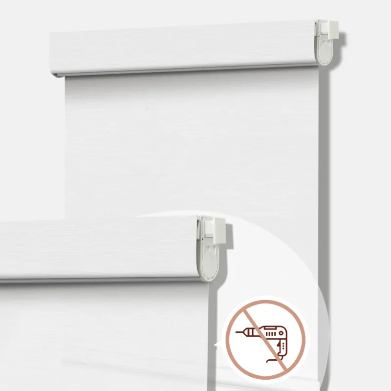 Bringnox No Drill Motorized Roller Shades 70% Blackout Safari in a contemporary living space