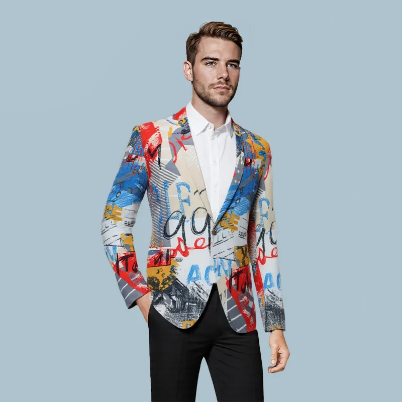 Cloudstyle 920604 Print Blazer Slim Fit Motley Blazer in patterned design