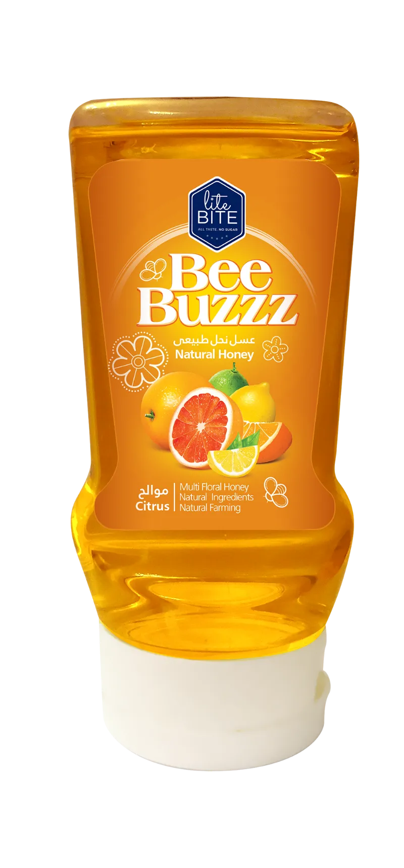 LiteBite Egypt Bee Buzzz Citrus Blossom honey in 425g squeeze bottle