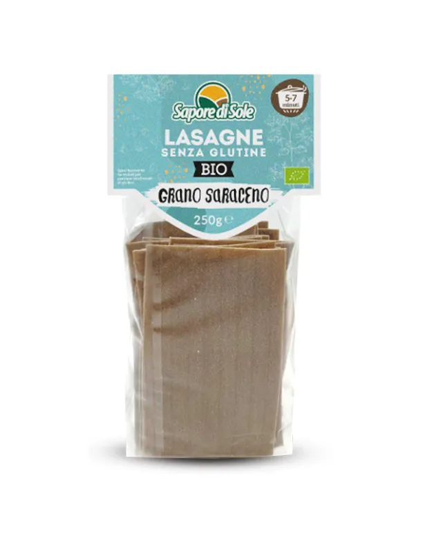 Vegaliano Buckwheat Lasagna Pasta package showing dried pasta sheets