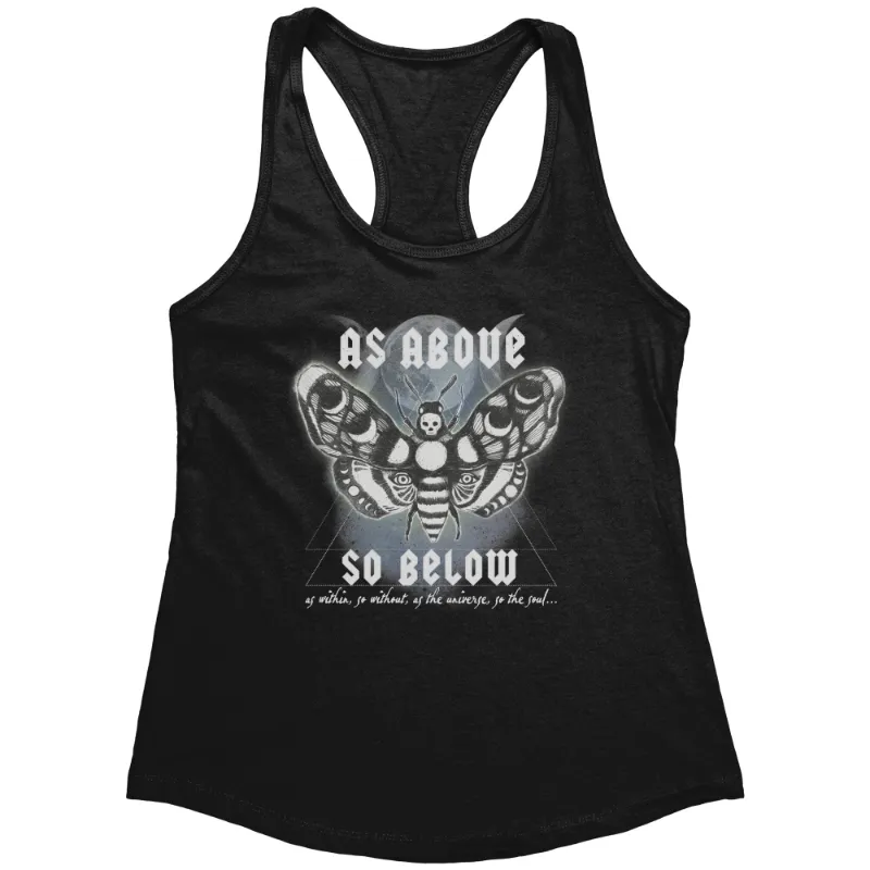 Spirit Nest As above so below TL23 racerback tank with spiritual quote design