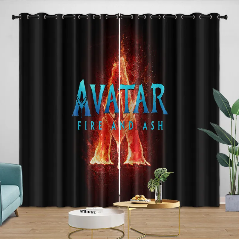 EBuycos Avatar Fire and Ash Curtains blackout window drapes with HD printed design