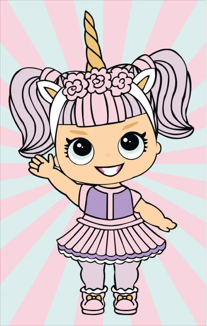 Varvikas 5D Diamond Painting Little Girl in a Unicorn Dress, medium canvas showing girl with bright eyes in whimsical costume against pastel