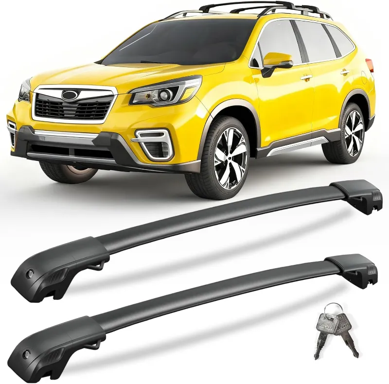 Tesstudio 300 lbs Lockable Roof Rack Cross Bars for Subaru Forester 2014-2026 mounted on vehicle roof