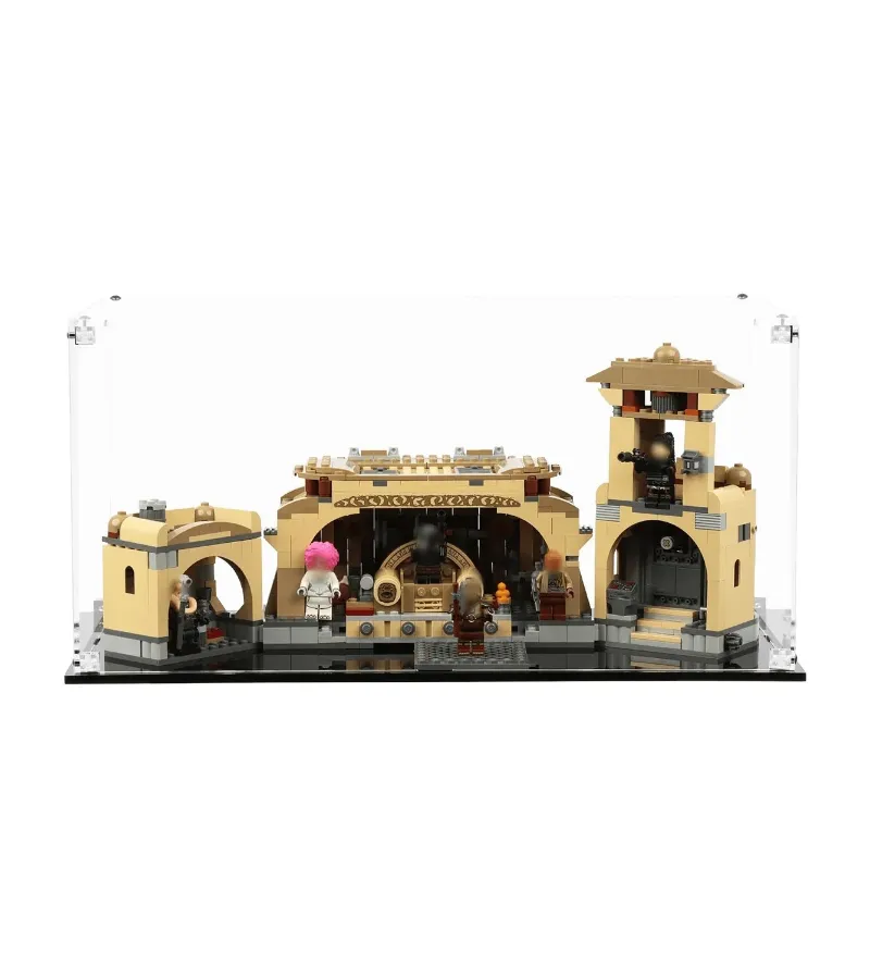 ICUANUTY Display Case for Lego Boba Fett's Throne Room 75326, clear acrylic box on black base
