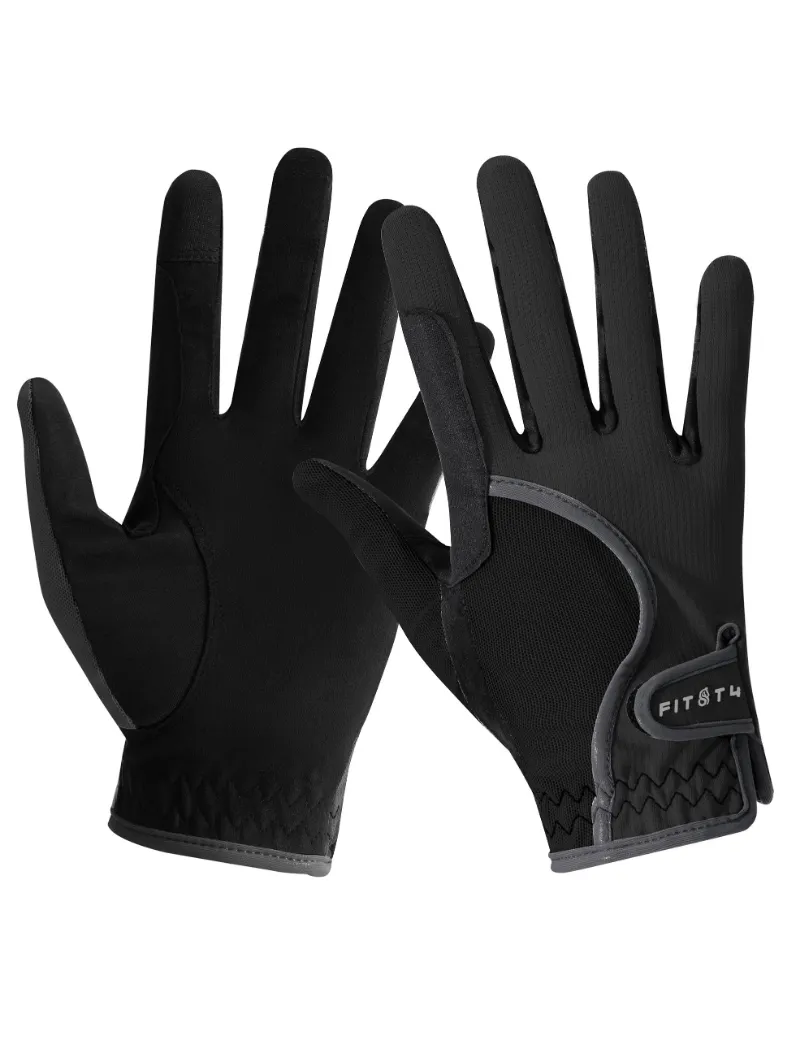 FiTST4 Kids Gloves with Mesh Equestrian Cycling featuring mesh panels and adjustable wrist closure