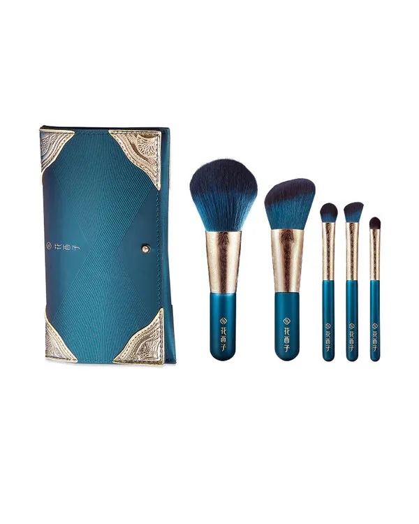 Florasis Soft Blooming 5-Piece Brush Set Impression of Dai with peacock pattern