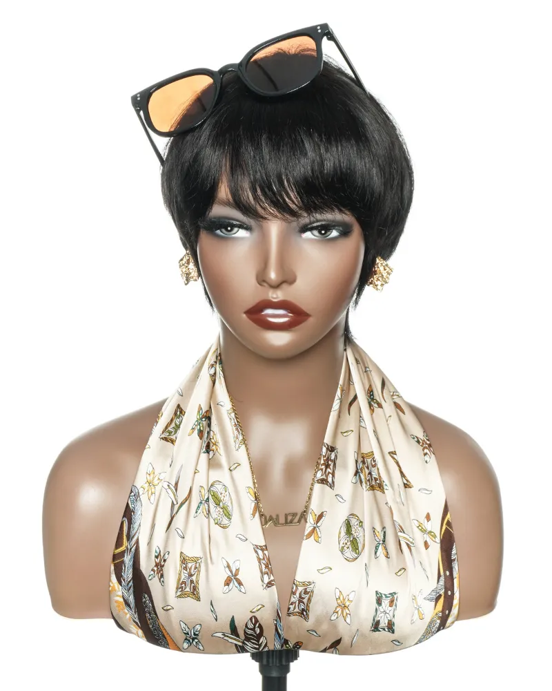 Jaliza glueless 100% human hair short pixie cut wig for sensitive scalps and alopecia