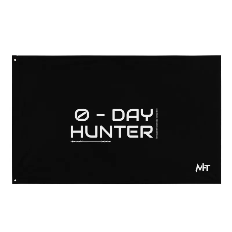 MyHackerTech 0-day Hunter V1 flag with grommet holes