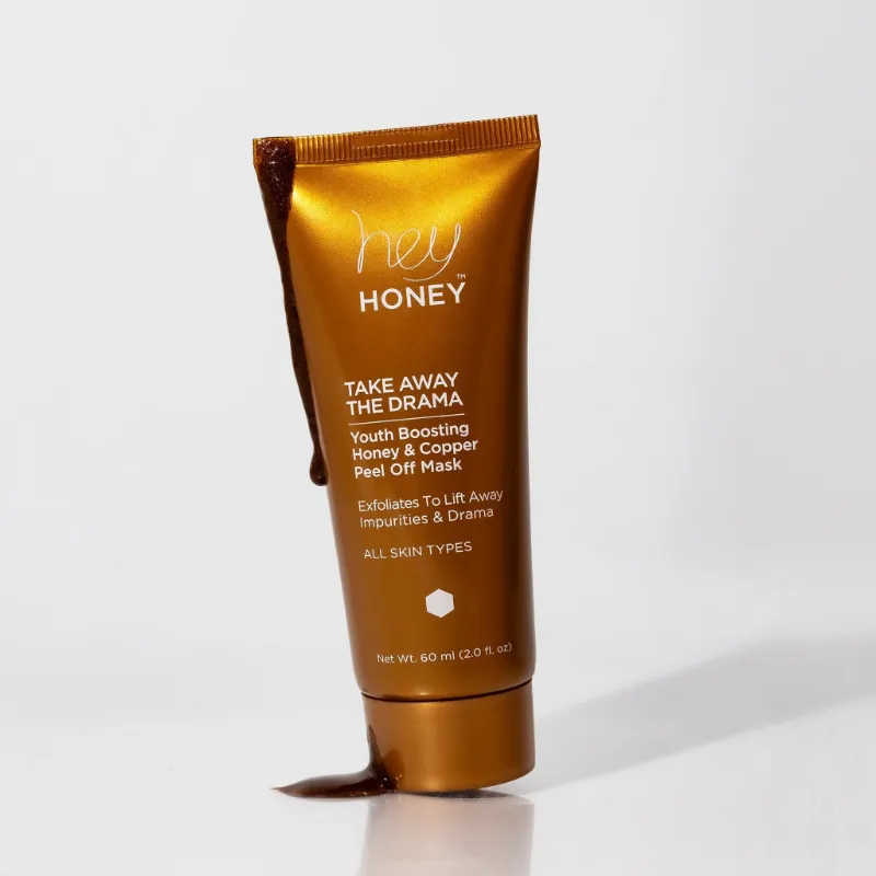 Hey Honey TAKE AWAY THE DRAMA Youth Boosting Honey and Copper Peel Off Mask tube