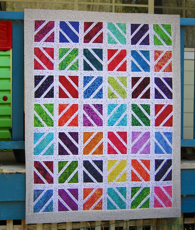 Boho Blanket Fractured Squares Quilt Pattern product photo showing a bold graphic quilt design
