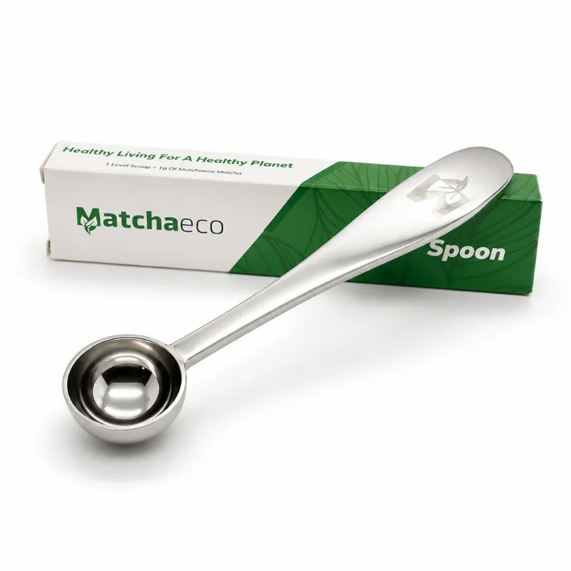 Matchaeco Stainless Steel Matcha Spoon, a 1g precision scoop with long handle