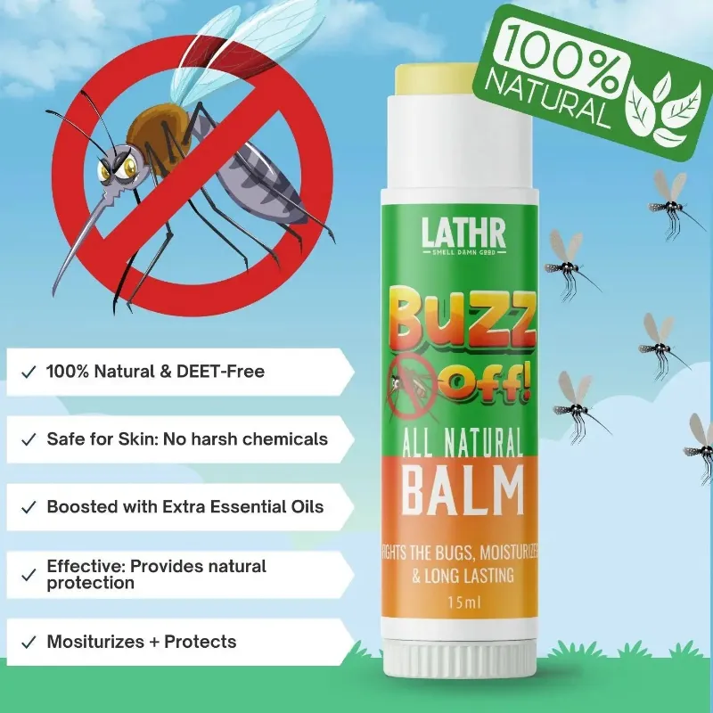 LATHR Buzz Off Body Balm Tube natural insect repellent stick