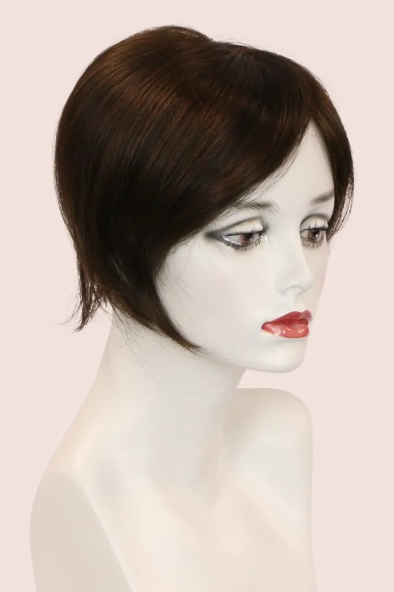 Godiva's Secret Wigs Mono Medium Top monofilament topper with bangs