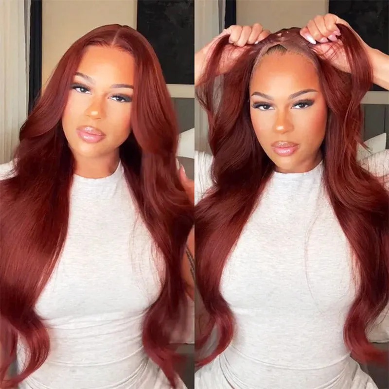 Megalook 13x6 reddish brown glueless straight wig